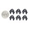 Medium Black Plated Brass Kissing Love Bird Charms - Set of Six BB-C199